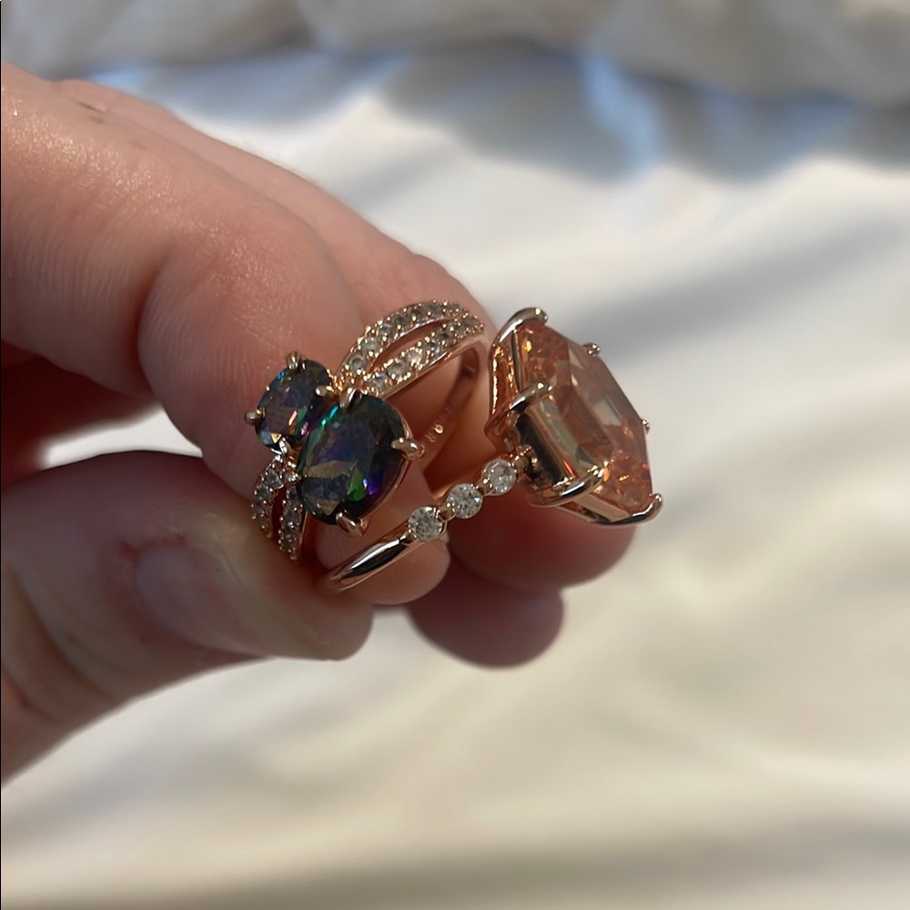 Set of 2 Bomb Party Rose Gold Rings